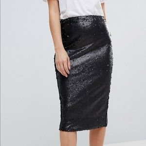Minkpink Sequin Pencil Skirt